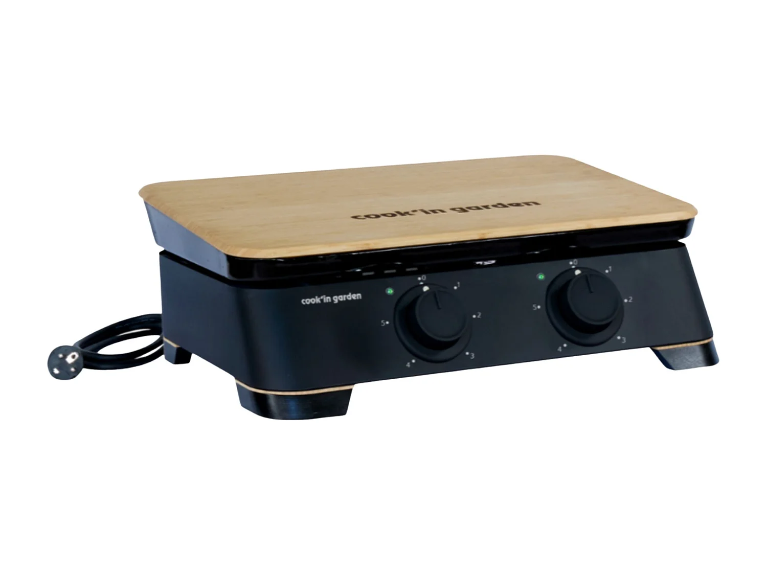 Plancha électrique DUNE 60 – Fonte émaillée et bambou – 2500W