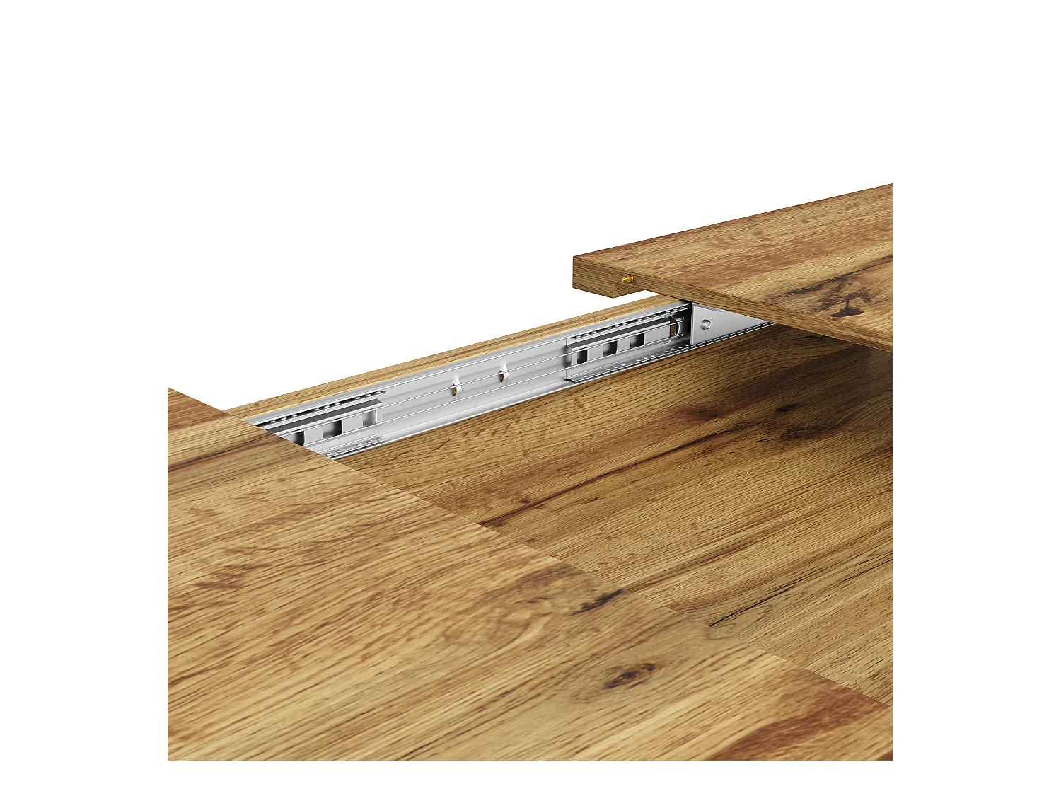 Table à manger extensible 160x80x66 cm - 6 personnes - pieds de table en forme d'étoile - plateau de table imitation noyer - Naturel