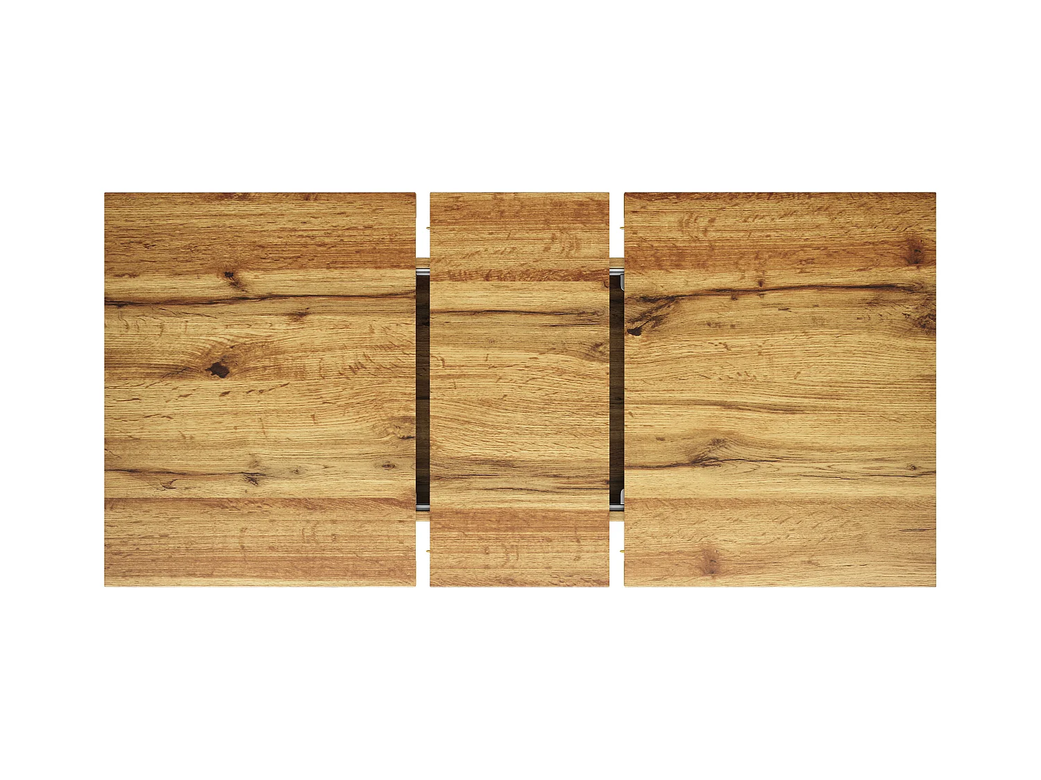 Table à manger extensible 160x80x66 cm - 6 personnes - pieds de table en forme d'étoile - plateau de table imitation noyer - Naturel