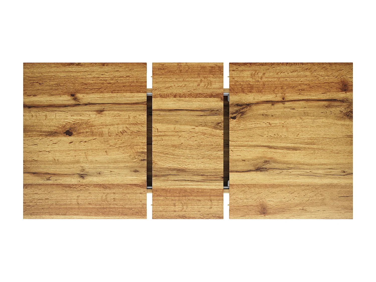 Table à manger extensible 160x80x66 cm - 6 personnes - pieds de table en forme d'étoile - plateau de table imitation noyer - Naturel