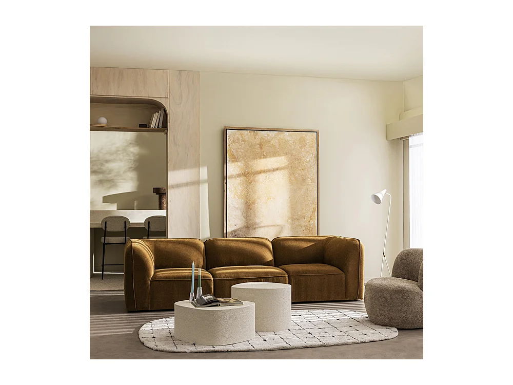 Noor - Pouf pour canapé modulable en tissu - Bronze