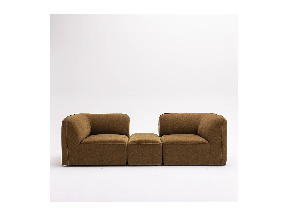 Noor - Pouf pour canapé modulable en tissu - Bronze