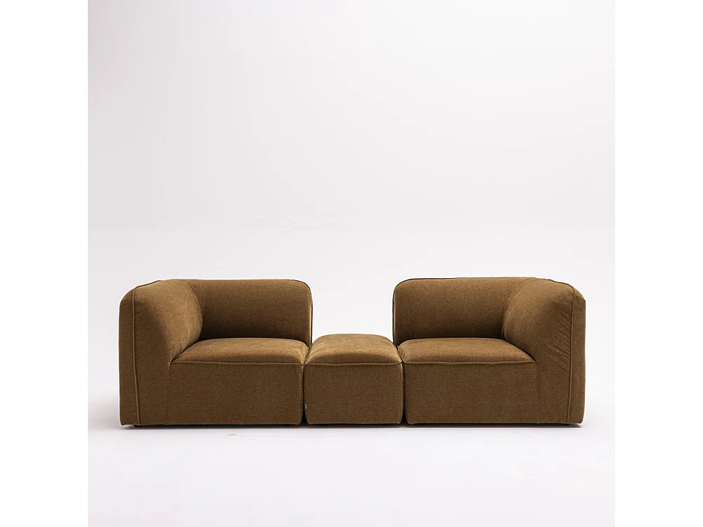 Noor - Pouf pour canapé modulable en tissu - Bronze