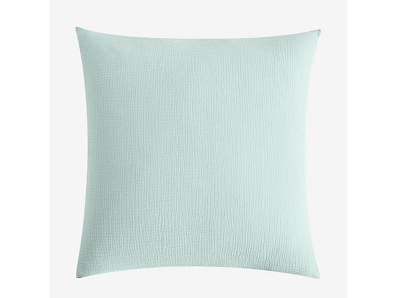 Habitat - Taie d'oreiller en double gaze de coton - 65 x 65 cm - Céladon - Arielle
