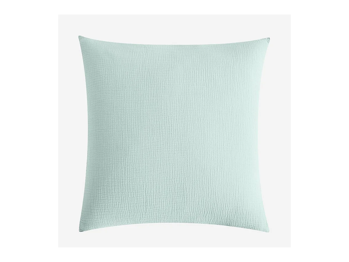 Habitat - Taie d'oreiller en double gaze de coton - 65 x 65 cm - Céladon - Arielle