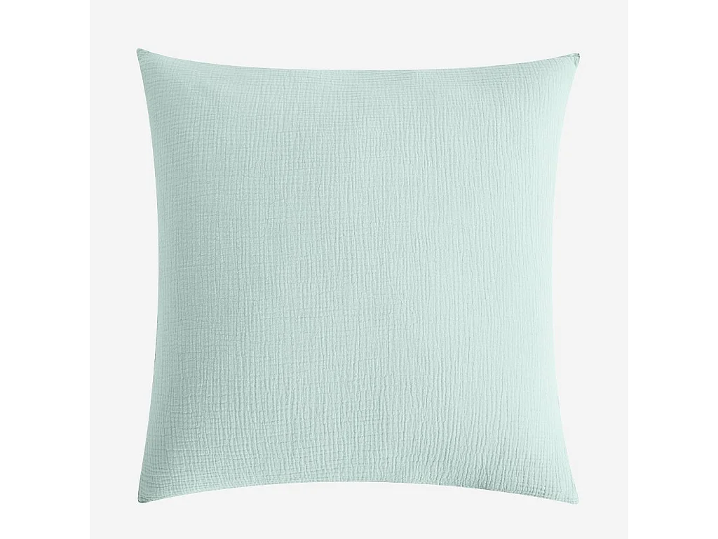 Habitat - Taie d'oreiller en double gaze de coton - 65 x 65 cm - Céladon - Arielle