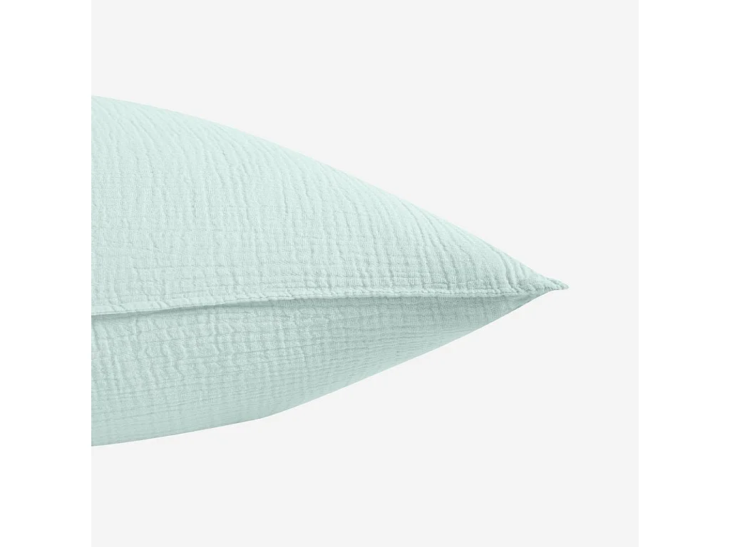 Habitat - Taie d'oreiller en double gaze de coton - 65 x 65 cm - Céladon - Arielle