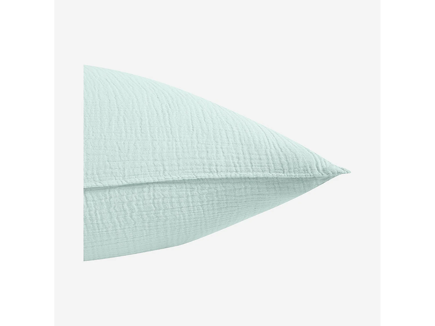 Taie d'oreiller en double gaze de coton - 65 x 65 cm - Céladon