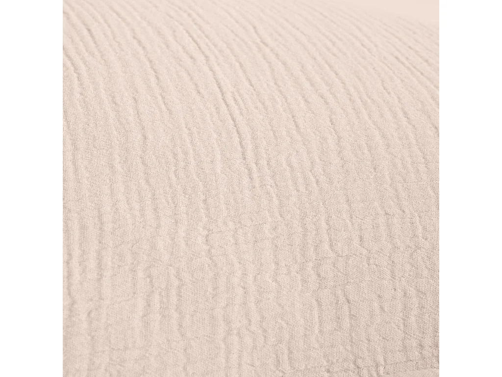 Habitat - Taie d'oreiller en double gaze de coton - 65 x 65 cm - Rose poudré - Arielle