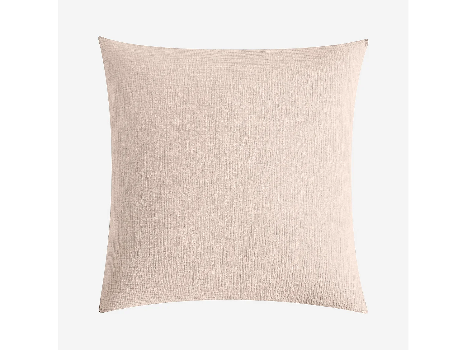 Taie d'oreiller en double gaze de coton - 65 x 65 cm - Rose poudré