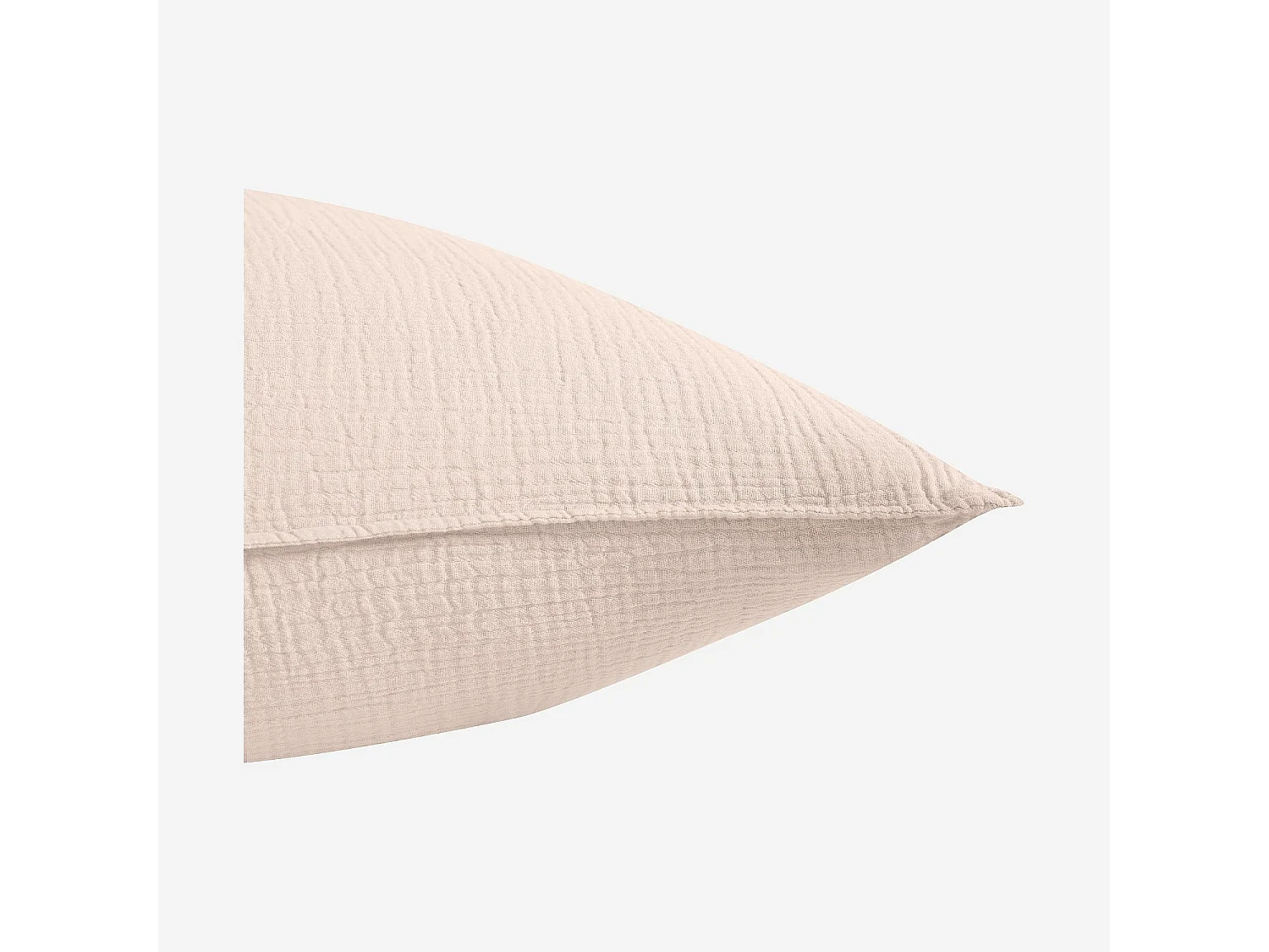 Taie d'oreiller en double gaze de coton - 65 x 65 cm - Rose poudré