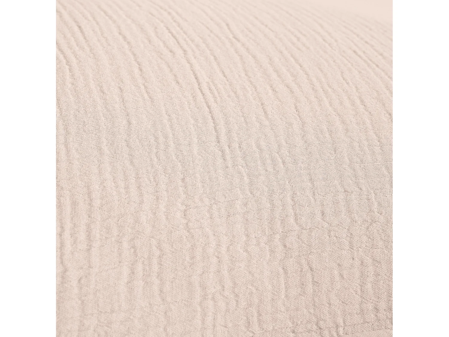 Taie d'oreiller en double gaze de coton - 65 x 65 cm - Rose poudré