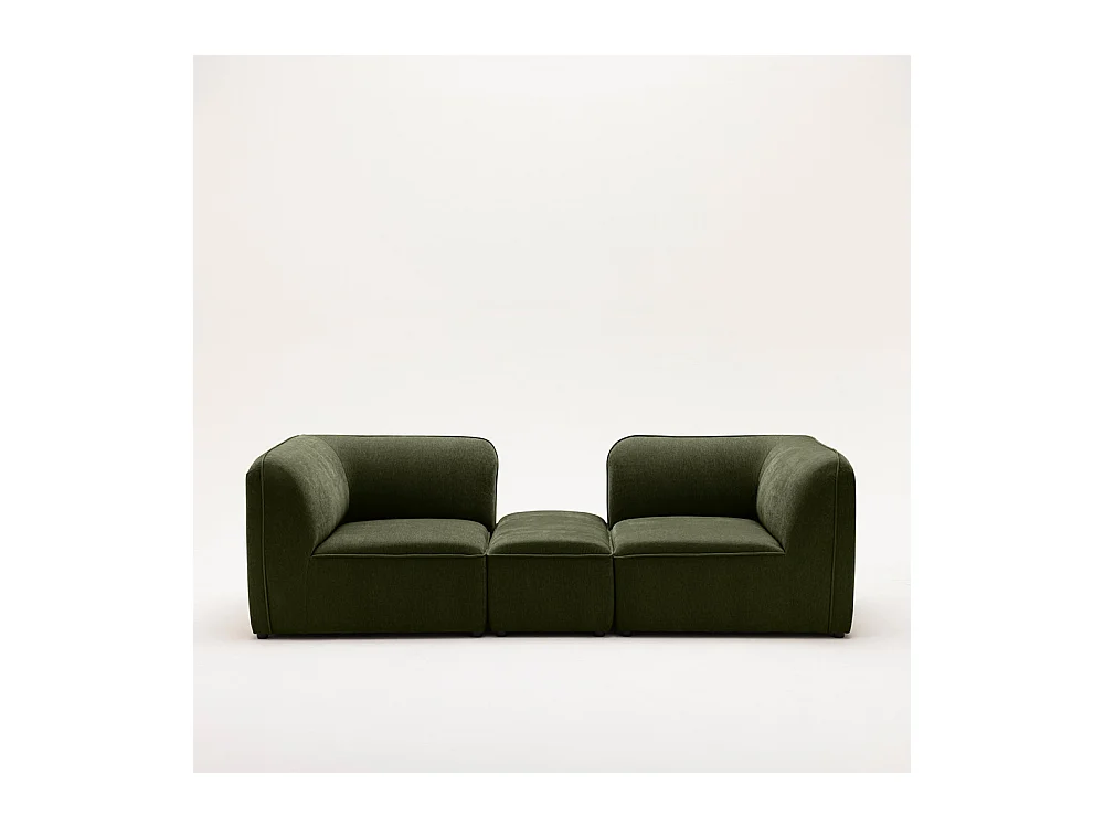 Noor - Pouf pour canapé modulable en tissu - Vert