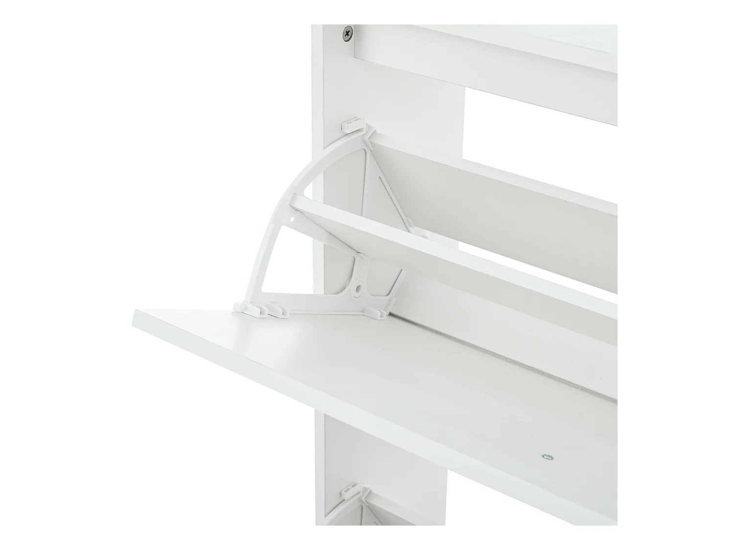 Ensemble vestiaire d'entrée - 2 porte-manteaux et 1 meuble à chaussures - avec miroir et 8 patères - Blanc