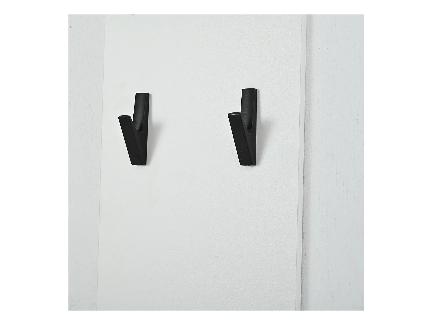 Ensemble vestiaire d'entrée - 2 porte-manteaux et 1 meuble à chaussures - avec miroir et 8 patères - Blanc