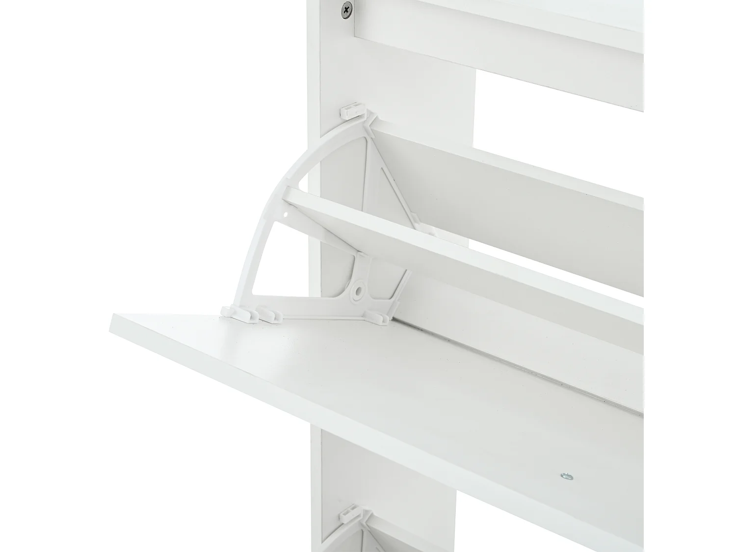 Garderobenset für den Eingangsbereich - 2 Kleiderständer und 1 Schuhschrank - mit Spiegel und 8 Kleiderhaken - Weiß