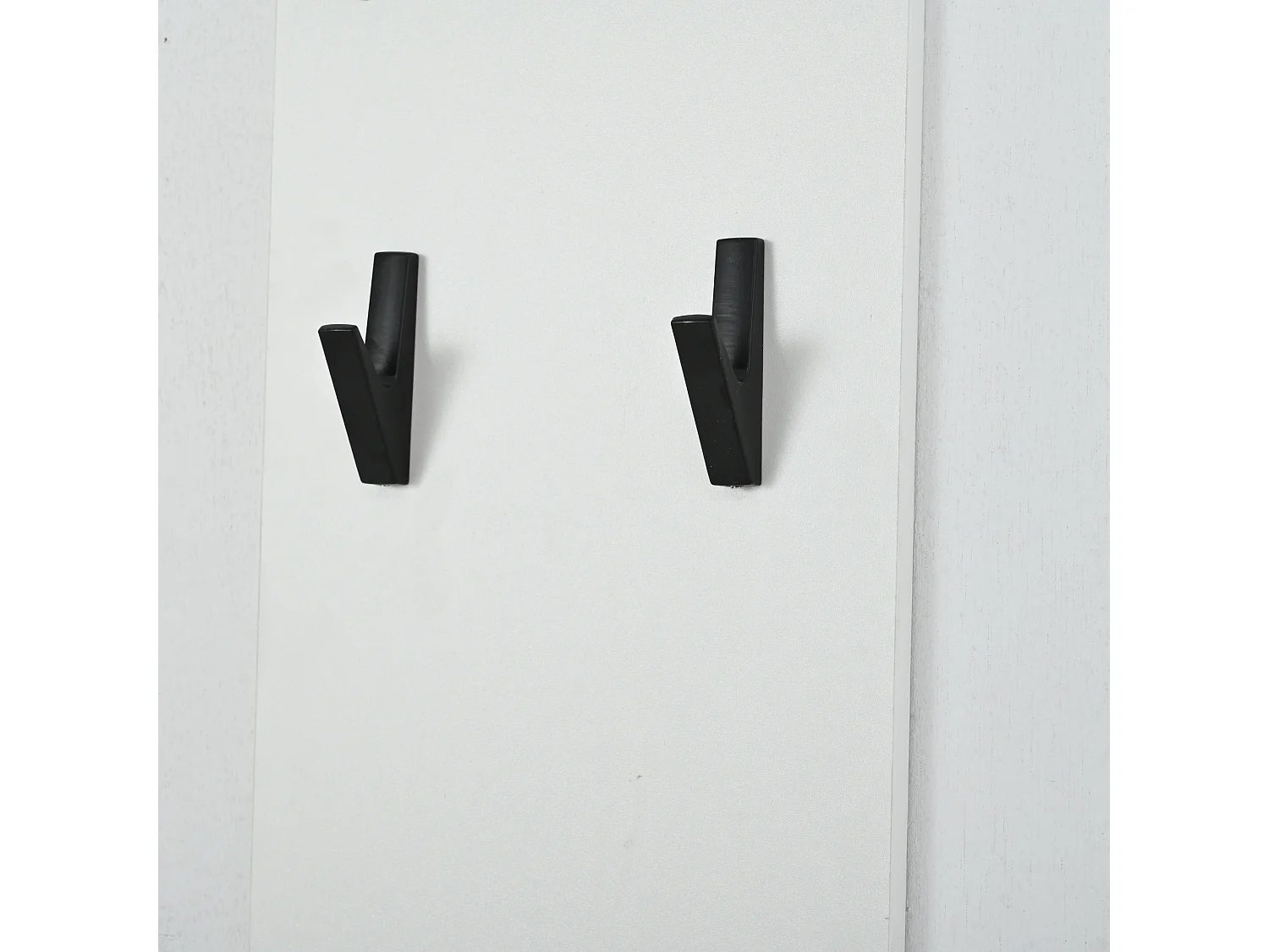 Garderobenset für den Eingangsbereich - 2 Kleiderständer und 1 Schuhschrank - mit Spiegel und 8 Kleiderhaken - Weiß