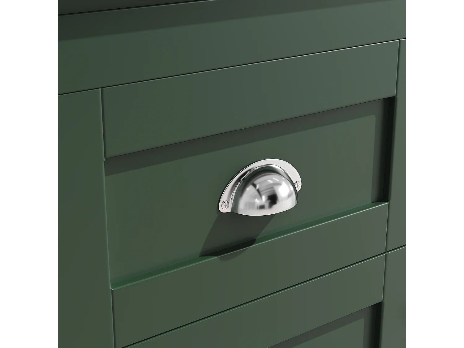 Buffet de cozinha 120x40x179cm - 4 portas + 3 gavetas + 8 prateleiras - móvel alto - com iluminação LED - Estilo retrô - Verde