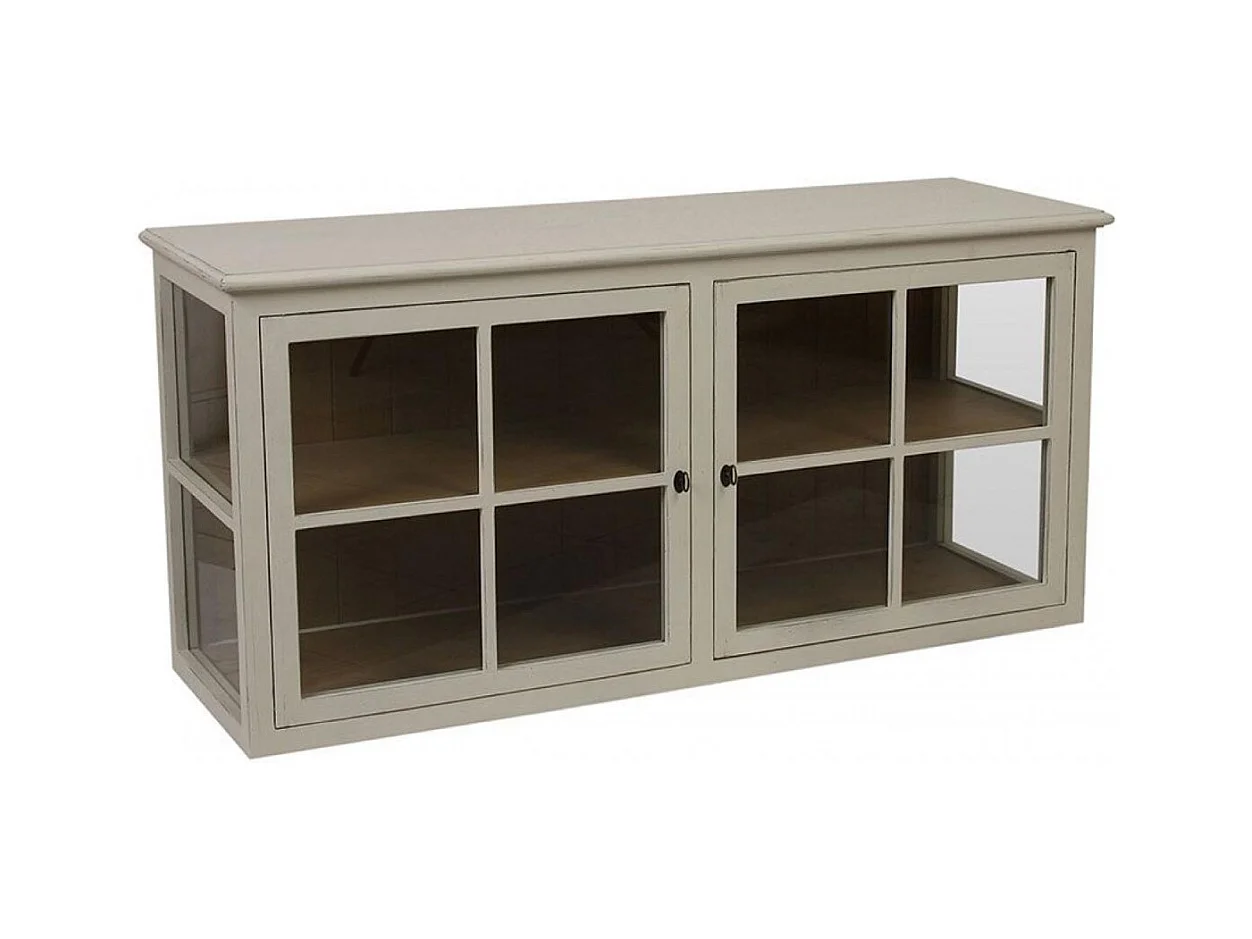 Caisson blanc 2 portes vitrées Bois Massif Blanc - Manoir Interior's