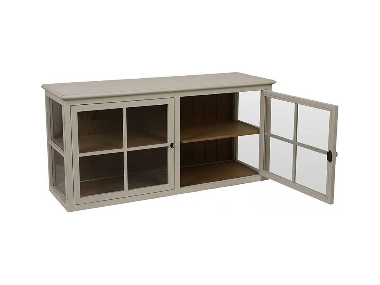 Caisson blanc 2 portes vitrées Bois Massif Blanc - Manoir Interior's