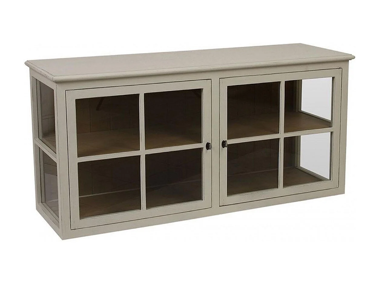 Caisson blanc 2 portes vitrées Bois Massif Blanc - Manoir Interior's