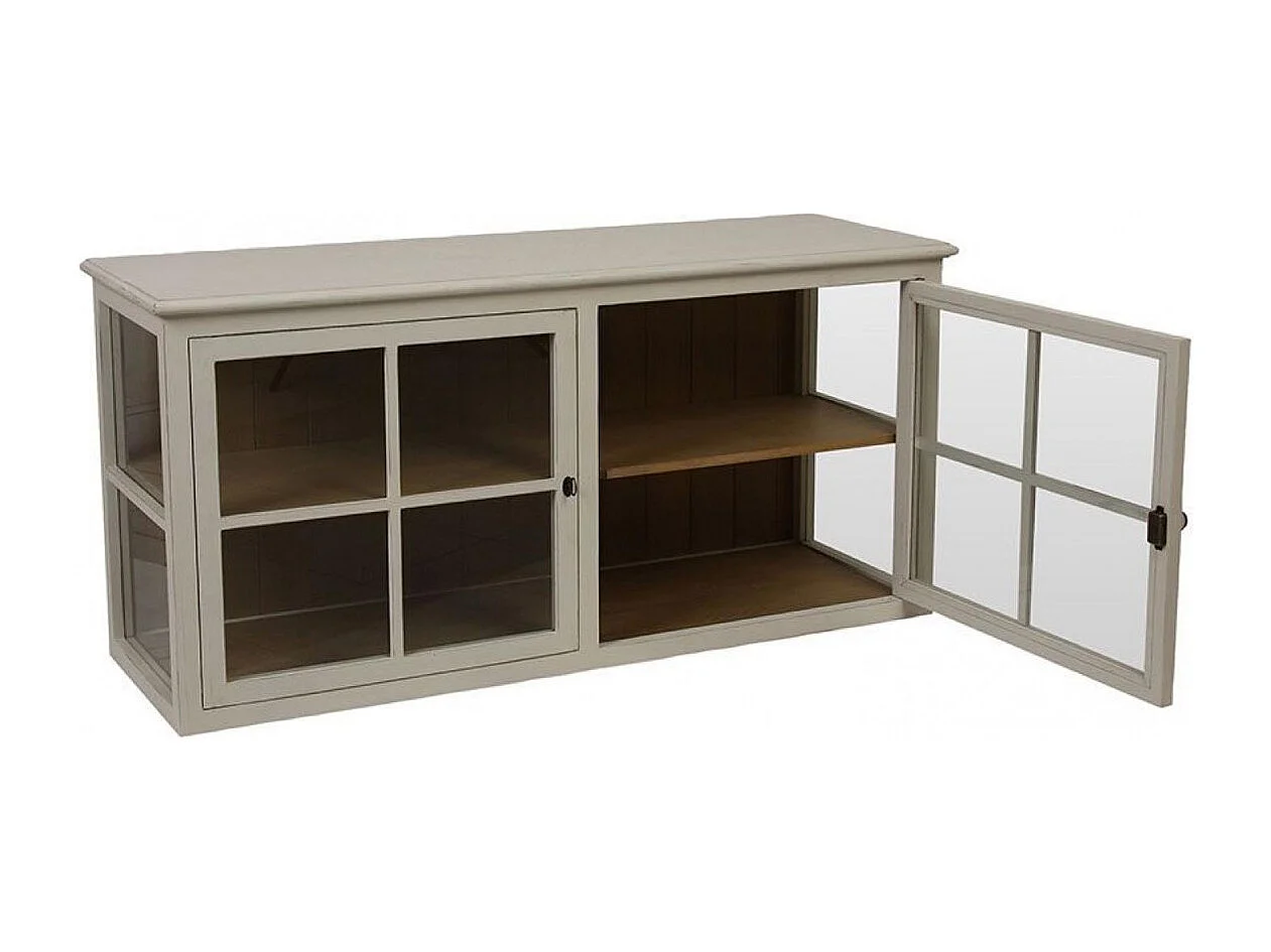 Caisson blanc 2 portes vitrées Bois Massif Blanc - Manoir Interior's