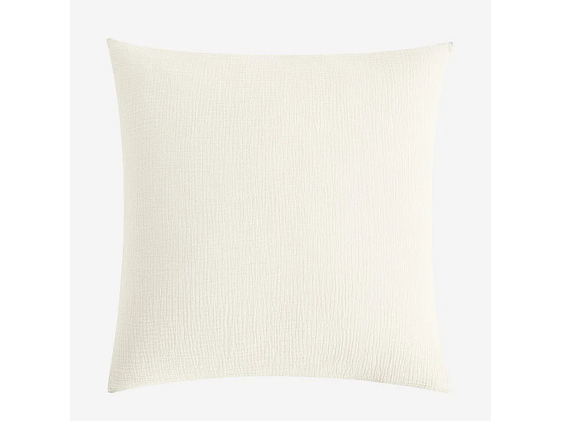 Habitat - Taie d'oreiller en double gaze de coton - 65 x 65 cm - Écru - Arielle
