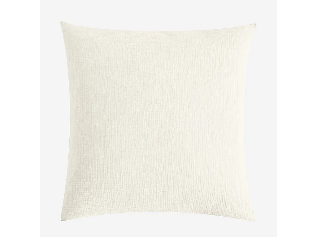 Habitat - Taie d'oreiller en double gaze de coton - 65 x 65 cm - Écru - Arielle