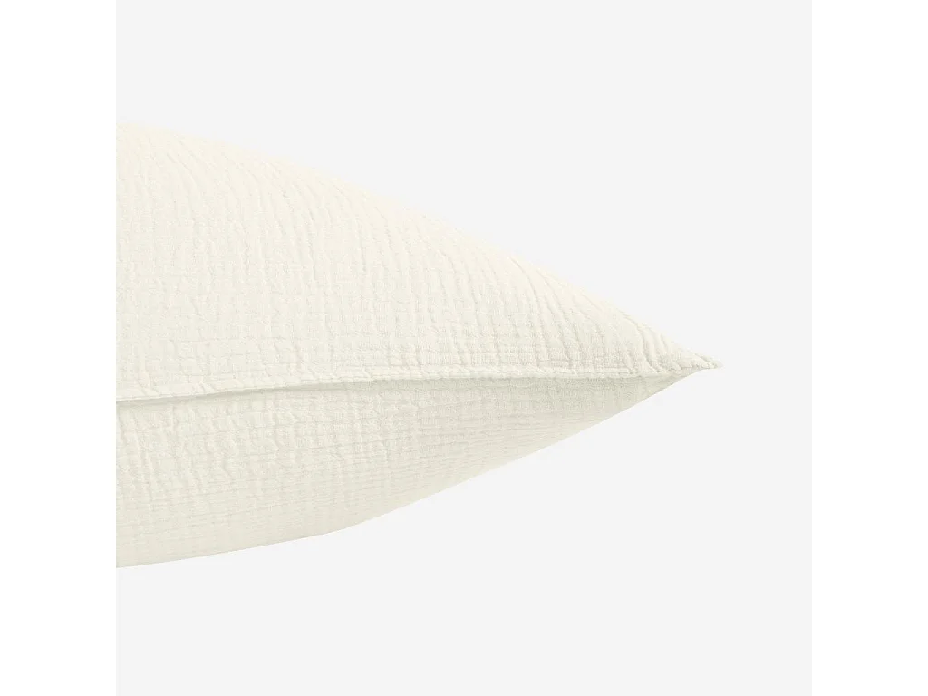 Habitat - Taie d'oreiller en double gaze de coton - 65 x 65 cm - Écru - Arielle