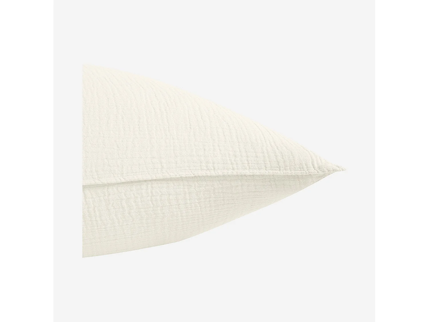 Taie d'oreiller en double gaze de coton - 65 x 65 cm - Écru