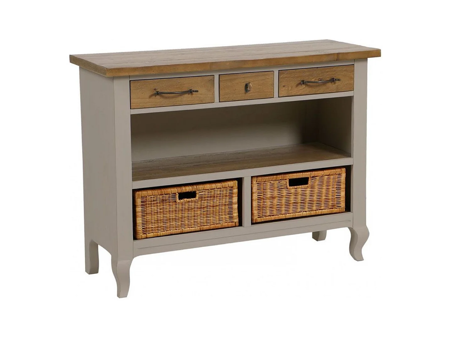 Meuble bas de rangement Bois Gris - Provence Interior's