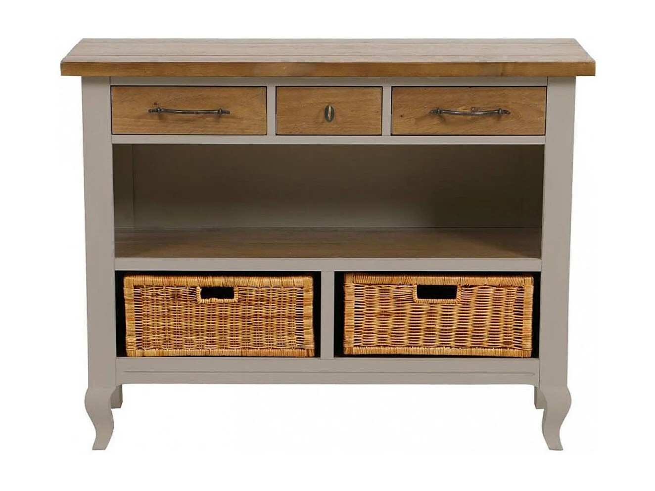 Meuble bas de rangement Bois Gris - Provence Interior's