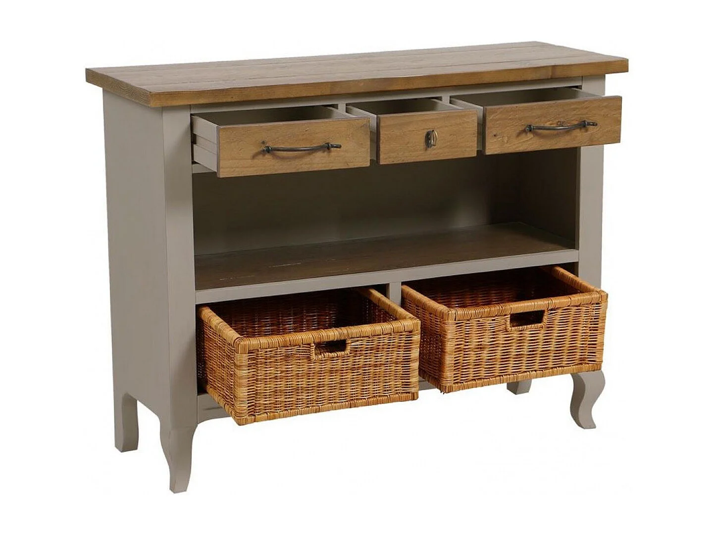 Meuble bas de rangement Bois Gris - Provence Interior's