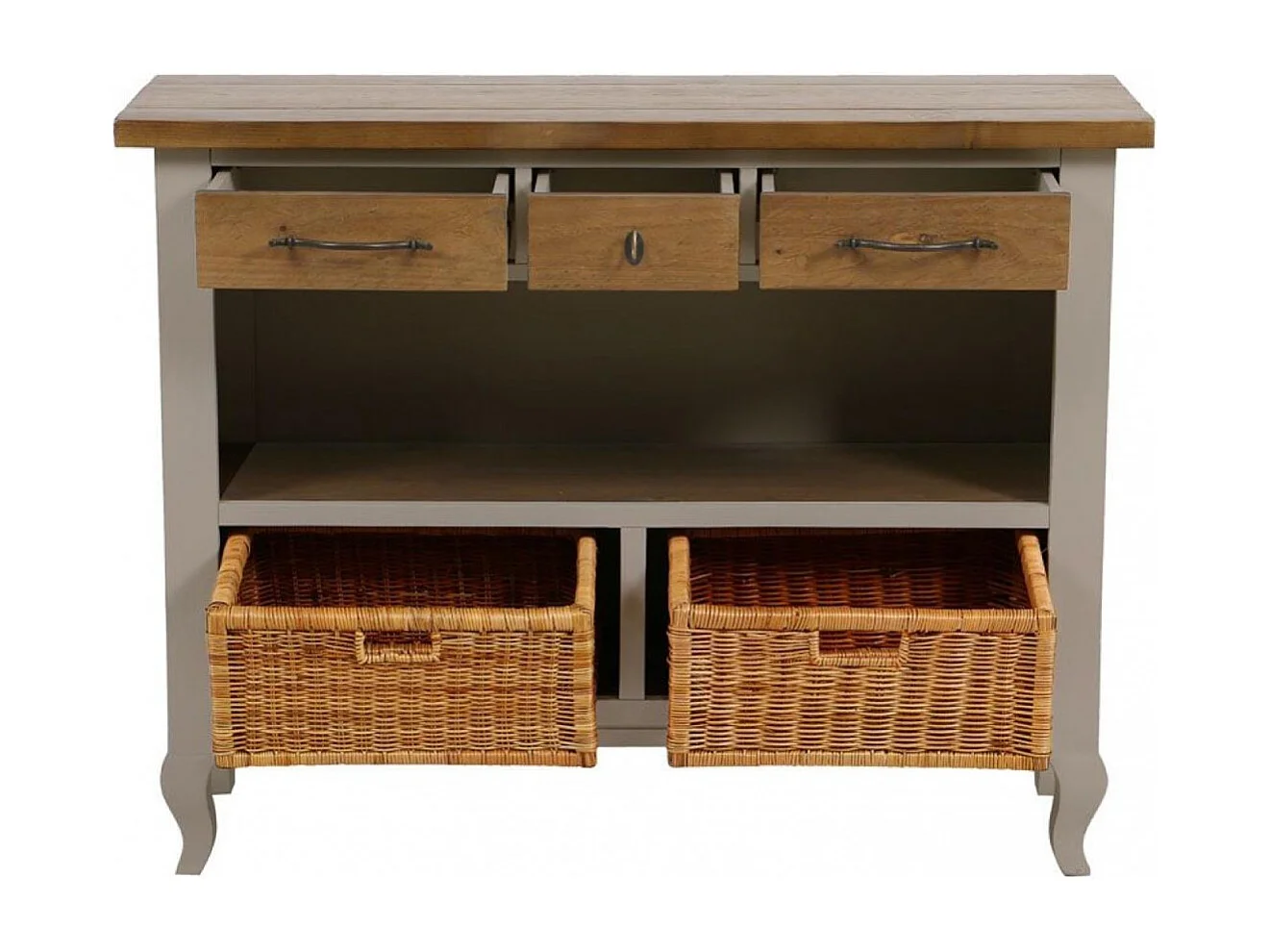 Meuble bas de rangement Bois Gris - Provence Interior's