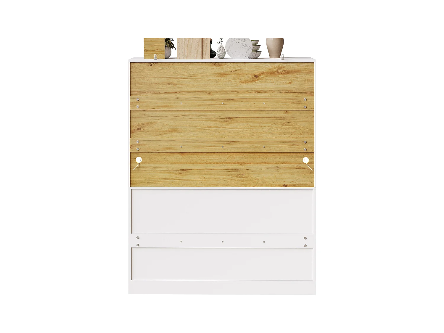 Moderne Küchenbuffet 140x40x175cm - 6 Türen + 3 Schubladen + 9 Regalbretter - Hochmöbel - mit LED-Beleuchtung - Weiß