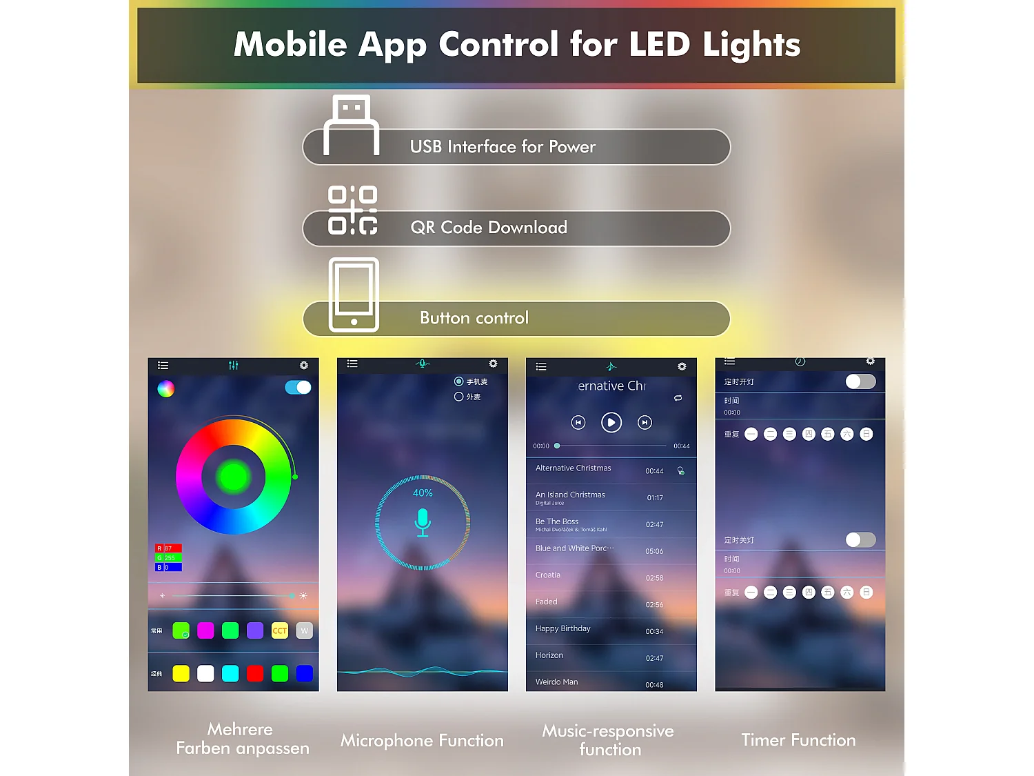 Buffet de cuisine moderne 140x40x175cm - 6 portes + 3 tiroirs + 9 étagères - meuble haut - avec éclairage LED - Blanc