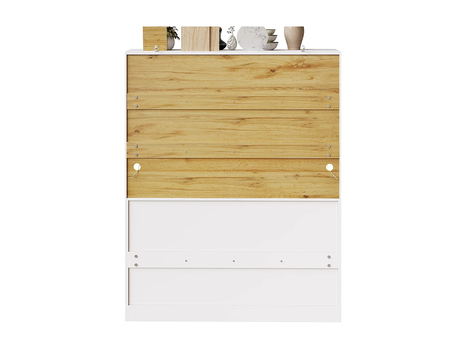 Buffet de cuisine moderne 140x40x175cm - 6 portes + 3 tiroirs + 9 étagères - meuble haut - avec éclairage LED - Blanc
