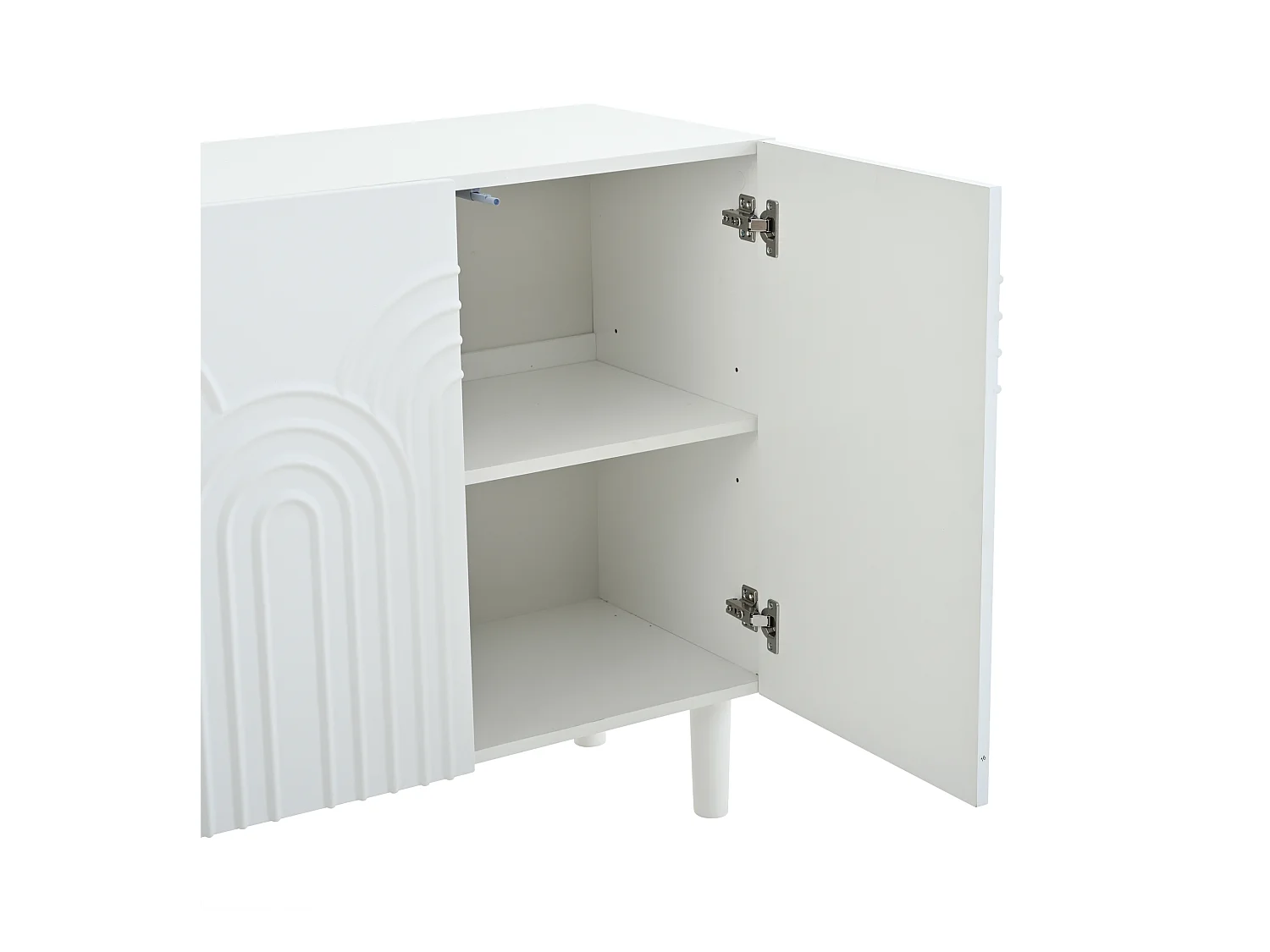 Buffet 120x38,5x79 cm - avec 3 portes - Étagères réglables - MDF - Blanc