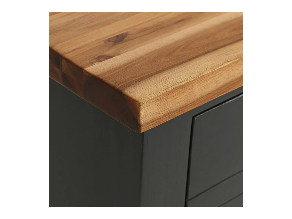 Meuble de cuisine bas poubelles intégrées Bois Noir - Brocante Interior's