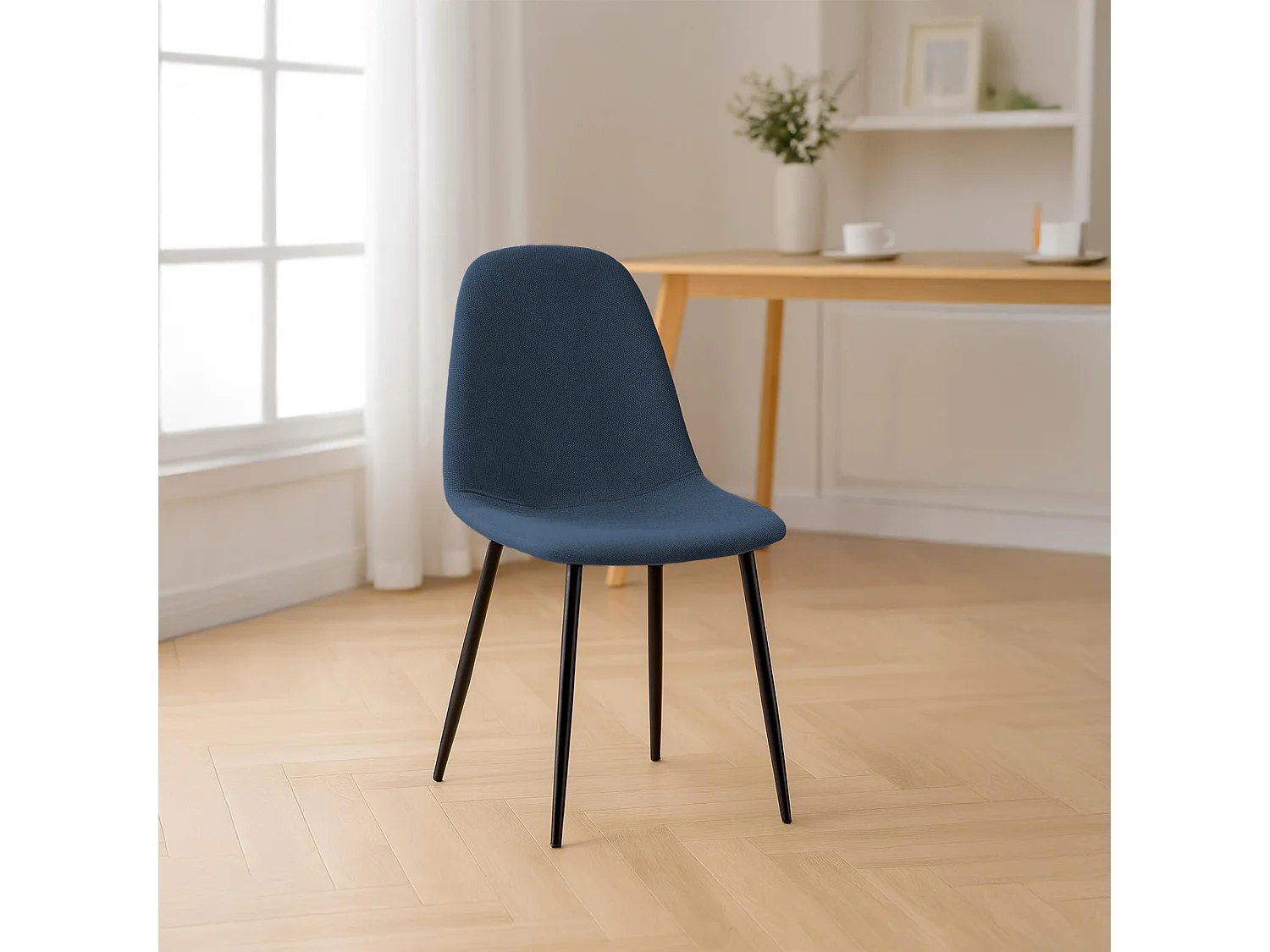 chaise salle à manger - Tissu - Bleu foncé - Napier