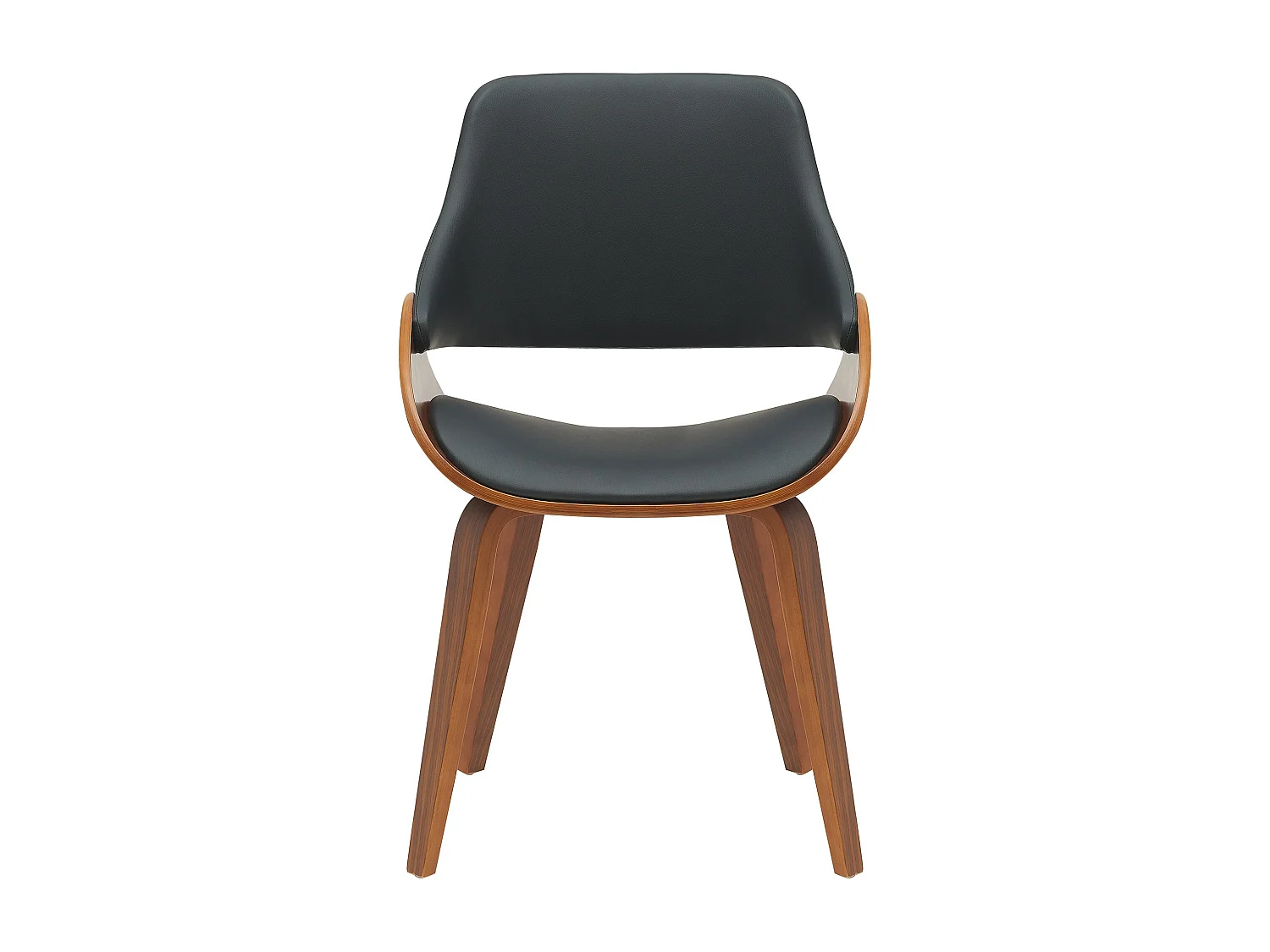 Lot de 2  chaise salle à manger - Similicuir - Noyer / Noir - Vangale