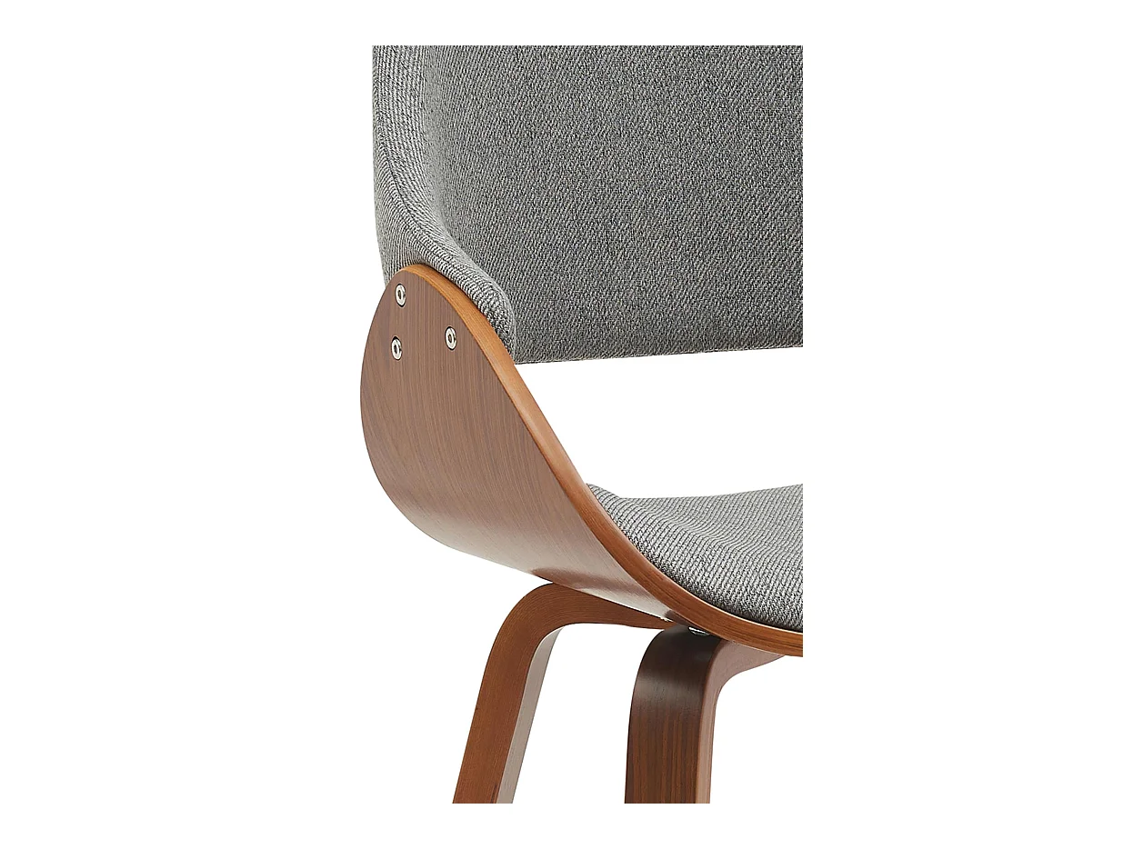 Lot de 2  chaise salle à manger - Tissu - Noyer / Gris foncé - Vangale