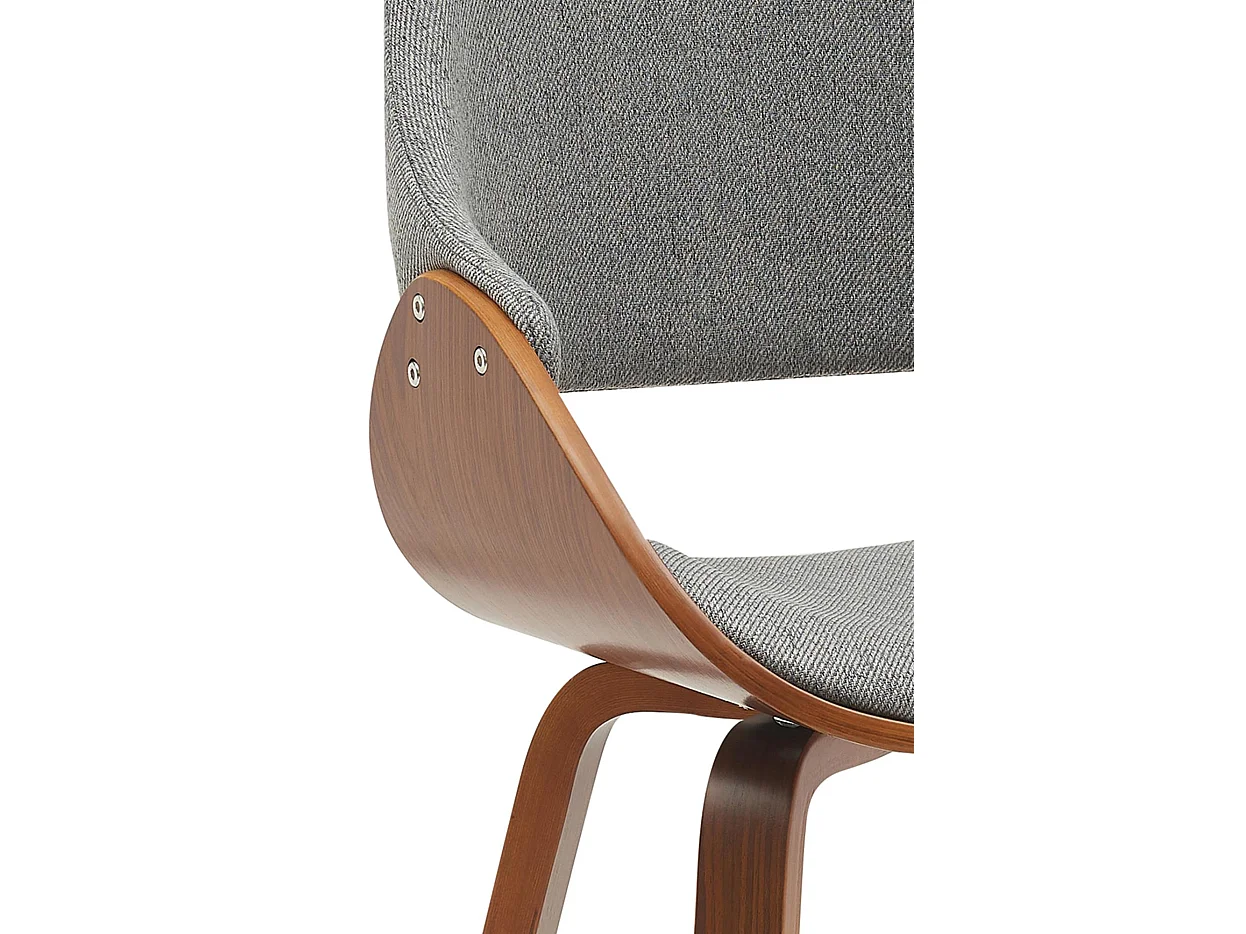 Lot de 2  chaise salle à manger - Tissu - Noyer / Gris foncé - Vangale