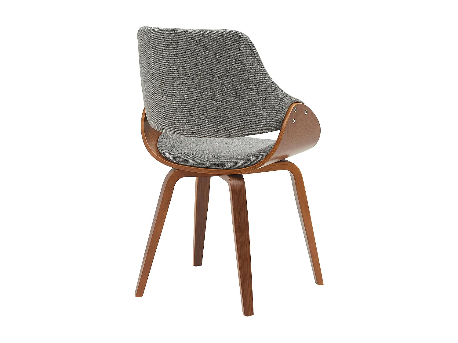 Lot de 2  chaise salle à manger - Tissu - Noyer / Gris foncé - Vangale