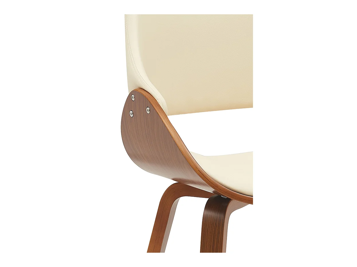 Lot de 2  chaise salle à manger - Similicuir - Noyer / Crème - Vangale