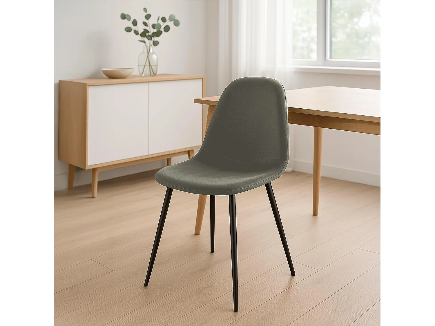 chaise salle à manger - Velours - Anthracite - Napier