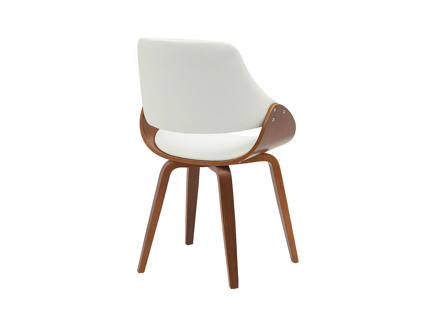 Lot de 2  chaise salle à manger - Similicuir - Noyer / Blanc - Vangale