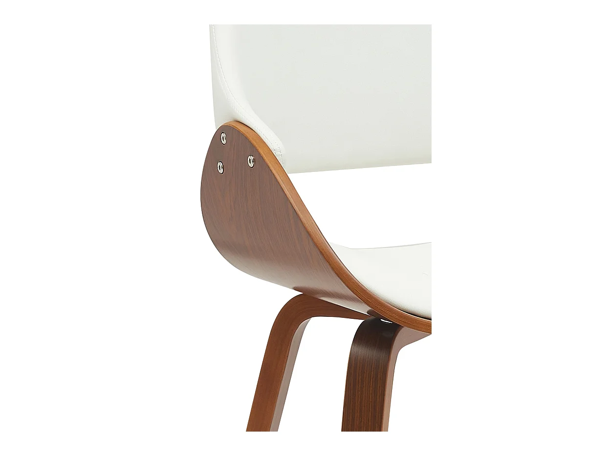 Lot de 2  chaise salle à manger - Similicuir - Noyer / Blanc - Vangale