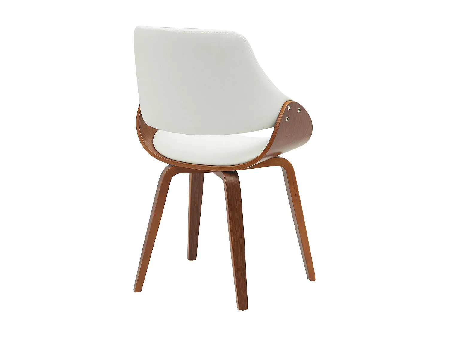 Lot de 2  chaise salle à manger - Similicuir - Noyer / Blanc - Vangale