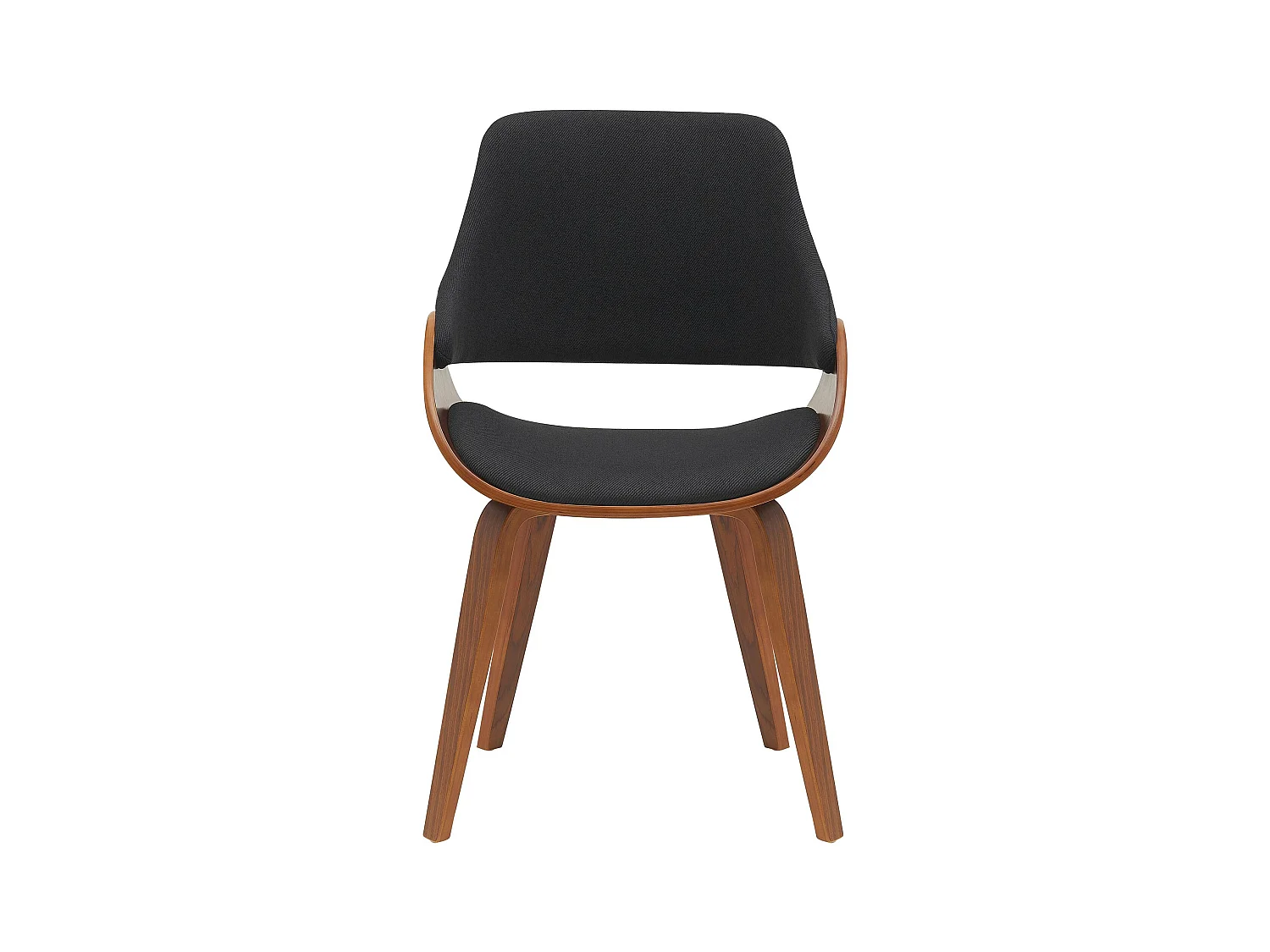 Lot de 2  chaise salle à manger - Tissu - Noyer / Noir - Vangale